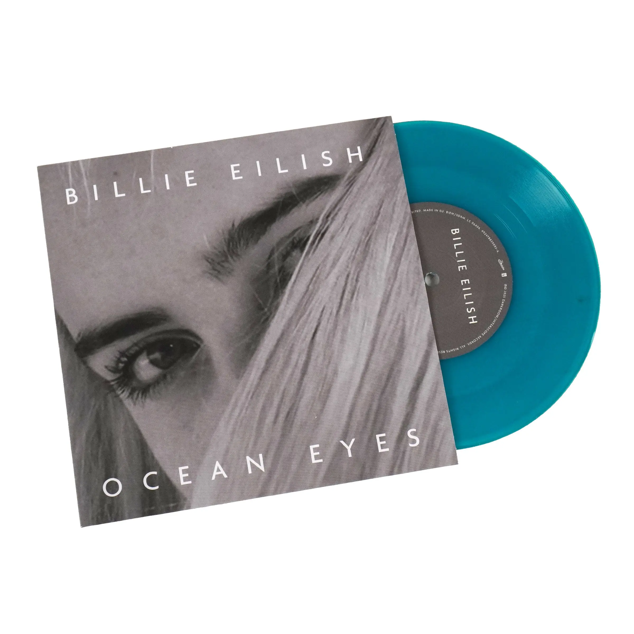 Billie Eilish: Ocean Eyes Limited Edition Vinyl Record, 7" Single Disc, Colored Vinyl with Recycled Jacket
