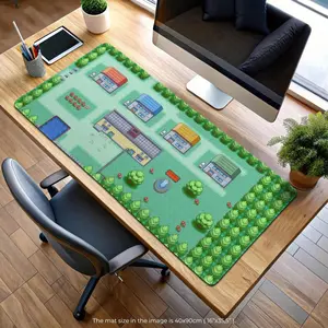 Poke Pallet Town Gaming Mousepad: Nostalgic Gift for Poké Fans Kanto Region Desk Mat Boost Your Gaming Experience!