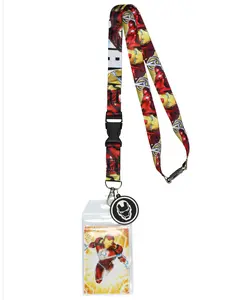 Marvel Avengers Iron Man Classic Breakaway Lanyard ID Badge Holder with 2" Rubber Charm