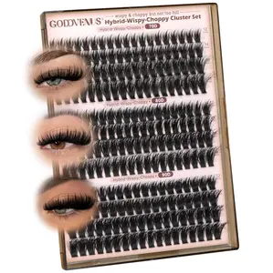 Wispy Lash clusters Hybrid Cluster Eyelash Extensions Natural Fairy Eyelash Clusters D Curl Individual Lashes Fluffy False Eyelashes (70D 80D 90D 12-18mm Mixed)