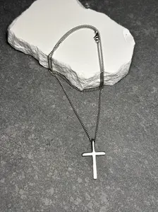 Simple Grace Cross Necklace 24"