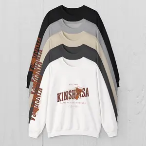 Kinshasa Drum Crest Sweatshirt | African City Typography, Sleeve, Unisex  Cultural