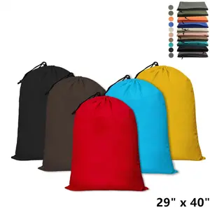 Set of 12 Large 30 X 40 Inch Heavy Duty Nylon Laundry Bag with Drawstring Slip Lock Closure, Assorted Colors and Designs