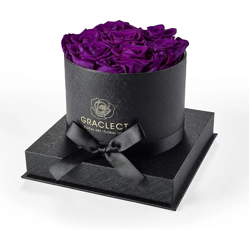 Purple Roses in Black Box