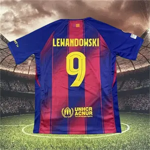 2025 2026 Barca Home 9 Lewandowski short sleeve Soccer Jersey