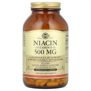Solgar Niacin (Vitamin B3), 500 mg, 250 Vegetable Capsules Solgar Niacin (Vitamin B3), 500 mg, 250 Vegetable Capsules