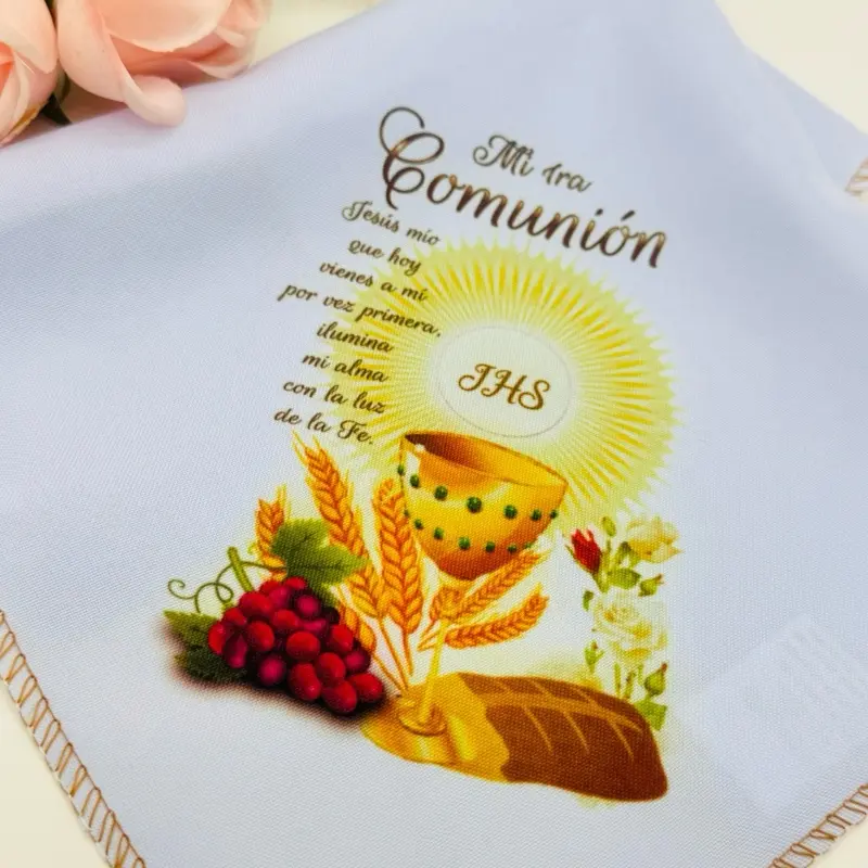 12pcs 12x12” Water Absorbent Communion Servilletas, Religious Gifts for First Communion Ceremony, Festive Home & Party Supplies Accessory, Celebration