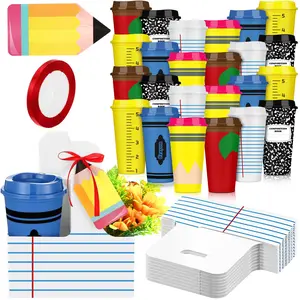 Teacher Appreciation Cup Holder Gift 12/24/20/50 Pack 2 Cup Drink Carrier with Greeting Card Ribbon Bulk Teacher Cups Gifts for Coffee Cups Bouquets Snacks for Teachers Mom Family Nurse for Teacher Appreciation Week Mother's Day Welcome Colleagues Gift