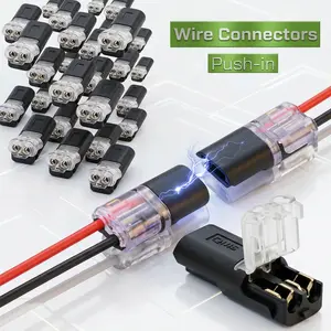 20/50PCS Double Wire Plug in Connector with Locking Buckle, 2 Pin Quick-Clip Low Voltage Wire Connectors, Solderless No Wire Stripping Snap-On Terminal Blocks for LED Strip Lights, Automotive Wiring, DIY Crafting & Model Kits