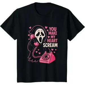 Graphic Tee Cute Creepy Horror Make My Heart Scream Valentine’s Day T-Shirt