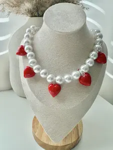 Chunky Pearl and Hearts Necklace