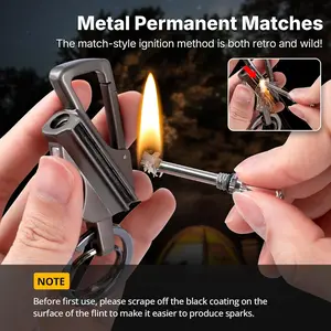 Permanent Match Keychain Lighter, infinity lighter Waterproof Flint Fire Starter with Bottle Opener – Refillable Forever Match Strike-Anywhere Survival Tool for Camping, Hiking, EDC & Emergency Use (Fuel Not Included)