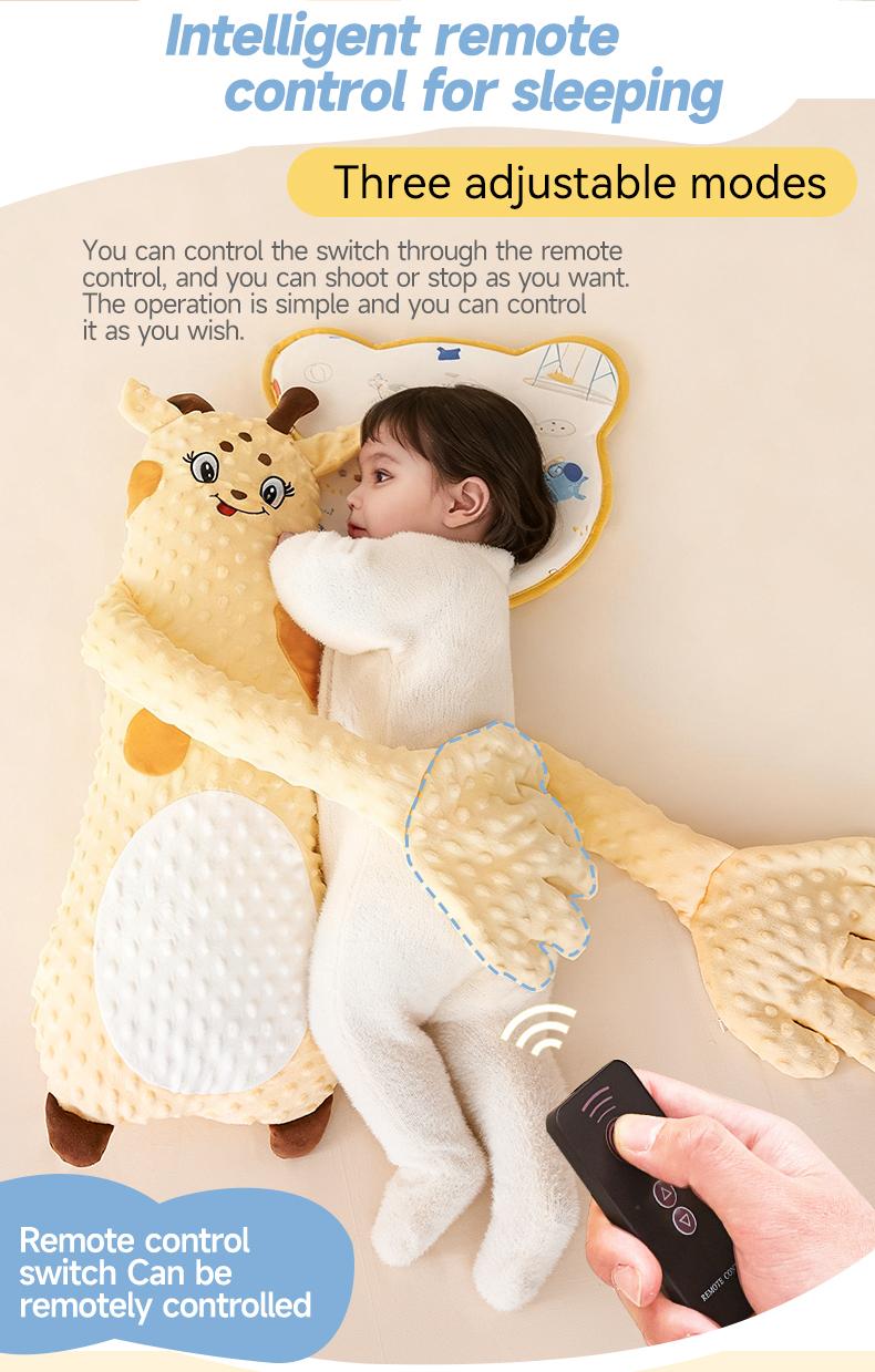 Big White Goose Baby Soothing Pillow Soft Cotton Hugging Sleep Aid Cushion for Newborns with Remote Control Three Adjustable Modes