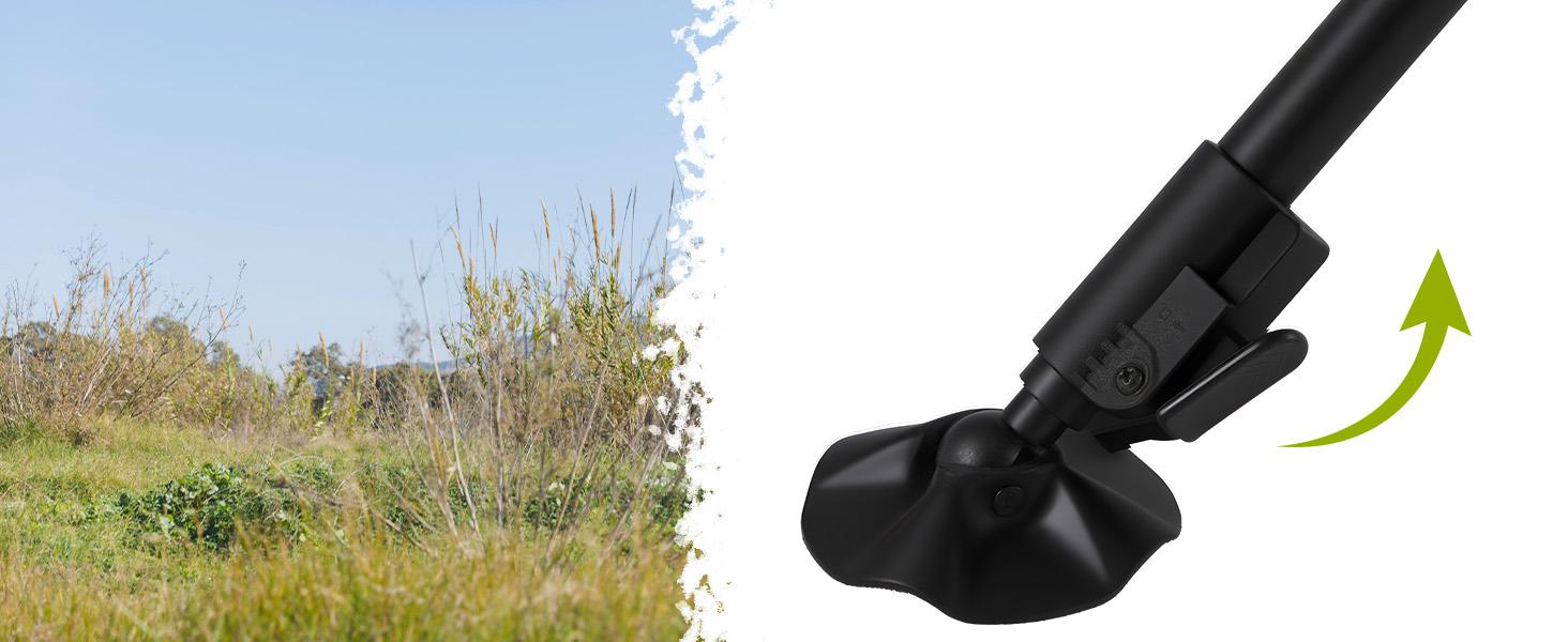 [Aecojoy Hunting Season] Hunting Chair with Detachable Cover, 360° Silent Swivel, Adjustable Height, Mesh Back, Folding Ground Seat, Armrests, Telescopic Legs, Duck Feet, 330 lb Capacity Magnetic Rangefinder Strap Carbon