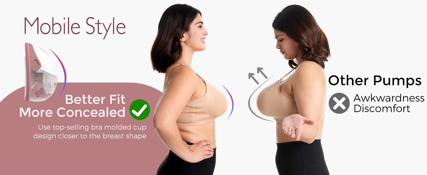 Momcozy  Hands-Free Mobile Breast Pump | M6, Wearable Breast Pump, Ideal Rhythm, DoubleFit Flange, Better Fit, More Discreet, 3 Modes and 9 Levels, 24mm - 2 Pack Comfort Red