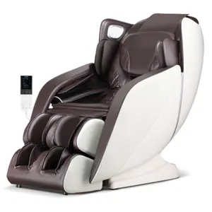 COSTWAY Full Body Massage Chair, Zero Gravity Recliner Chair with SL Track, Airbags, Foot Rollers, Shoulder Detection, Heating, Bluetooth, 12 Modes, Voice Control, Assembly-Free