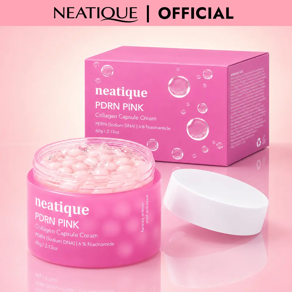 Neatique PDRN Capsule Cream with Salmon DNA Collagen & 6% Niacinamide - Firming, Hydrating, Moisturizing Face Cream for Plump, Smooth, Dewy-Looking Skin - Lightweight 2.13 oz, Moisture, Hydrate Moisturizer