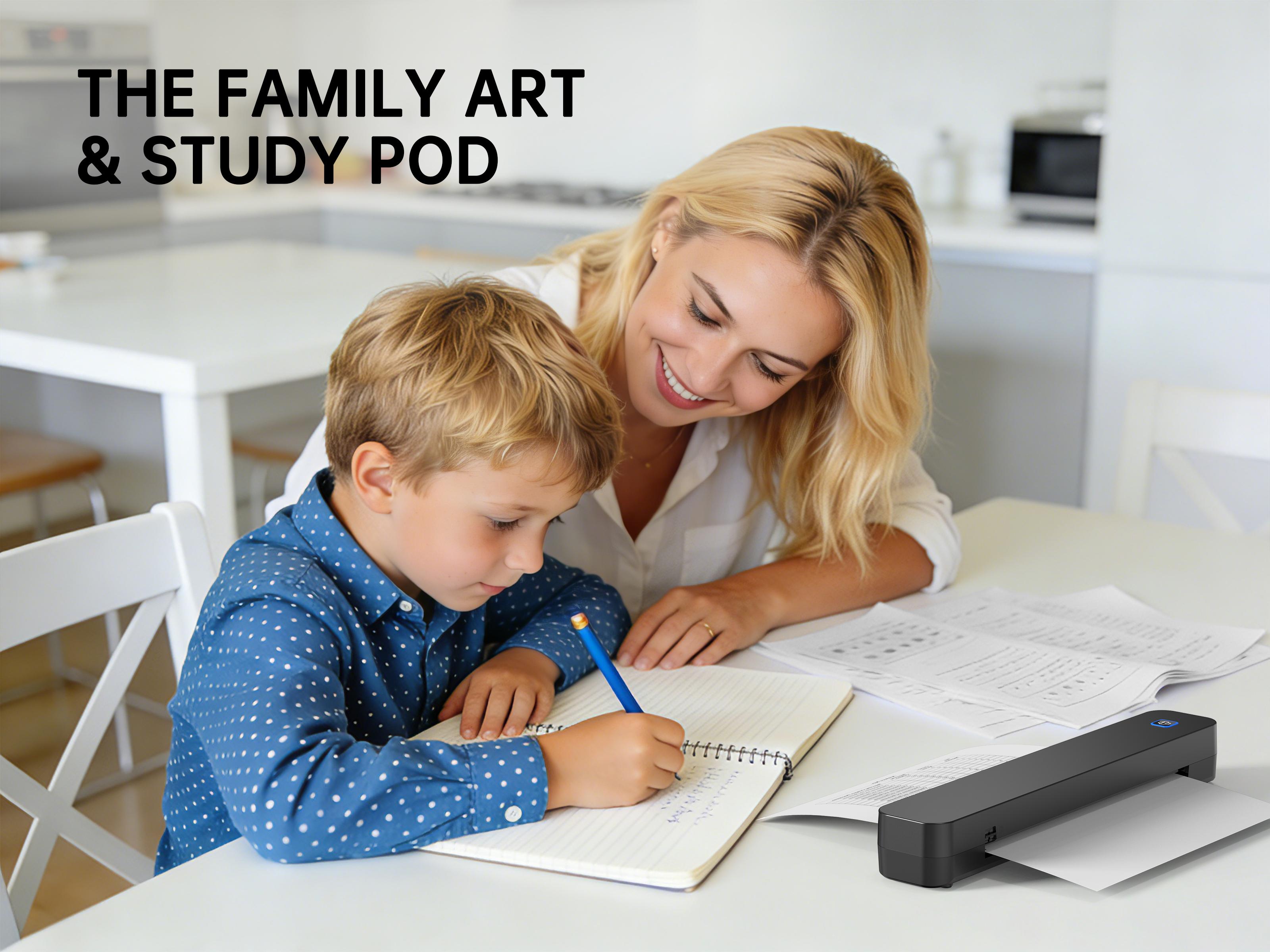 Inkless Portable Printer – Bluetooth Wireless Thermal Printer for Travel, Home & Office,iOS/Android/Laptop Compatible,Support 8.5x11 US Letter&A4 Thermal Paper,No Ink Needed, Printing Machine,Excellent Gift