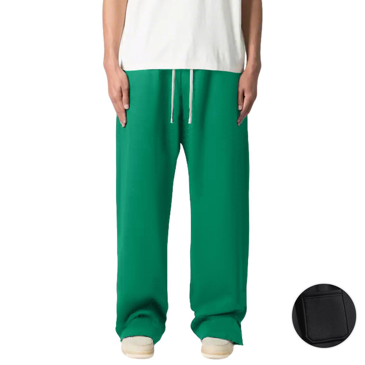 Men's loose straight-leg sweatpants - adjustable drawstring waistband with side pockets, soft stretch knit fabric, moisture-wicking breathability, suitable for gym workouts, running, yoga, casual wear - comfortable year-round, simple design, moisture-wick