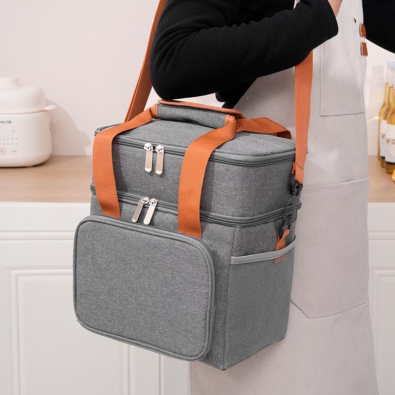13.8L Expandable Double-Laye Lunch Insulation   Bag ，Multi-Functional Waterproof Cooler Lunch Bag,Outdoor Picnic Freshness Preservation,Suitable For Food Storage And Transport
