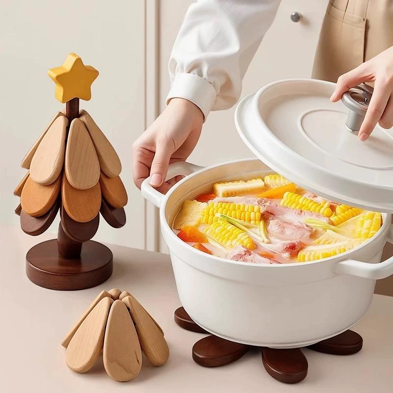 Wooden one tree coaster Solid wood home desktop decoration Dishes and dishes Insulation mat Water cup Drink placemat festival display Festival gift Christmas gift