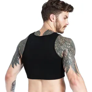 Men'sNeopreneChestCompressionVest-GymSupportStrapforFitness&MuscleRecovery