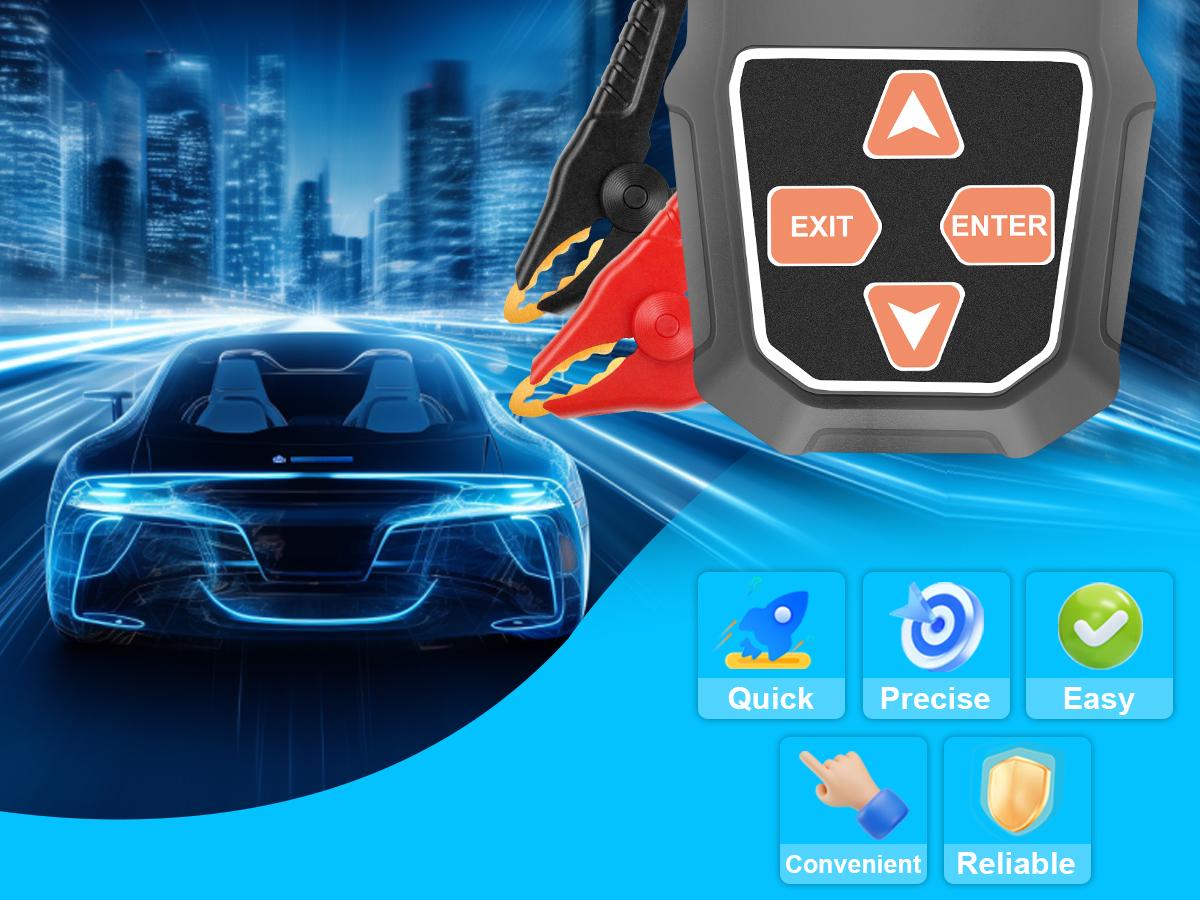 VEKOOTO VK218 12V Car Battery Tester, Battery Load Tester Automotive 12V Alternator Starter Tester Digital Auto Battery Analyzer Charging Cranking System Tester for Car Truck Marine Motorcycle Boat