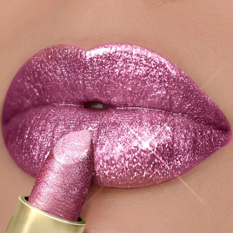 1Pc Pearl Diamond Glossy Lip Gloss Lipstick, Hydrating & Moisturizing Makeup, Long-Lasting Waterproof Shimmer Finish, Perfect for Parties, Festivals and Daily Wear, Hydrating Glossy Lipgloss