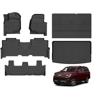 COLANAT for Ford Expedition Max 2018-2025 (Max 8-Seat Bench Only - Not 7-Seat/Standard) Floor Mats & Cargo Liner Set, 3D Custom All-Weather High-Wall Waterproof Eco-Friendly Odorless Flexible Durable Anti-Slip Scratch-Resistant Easy Clean