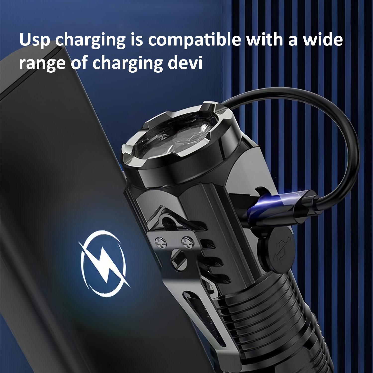 2-Pack Small Cannon Flashlights: Mini Camping Lights with High Lumens, 3 Modes & Zoomable Beam! Usb Rechargeable Headlamp