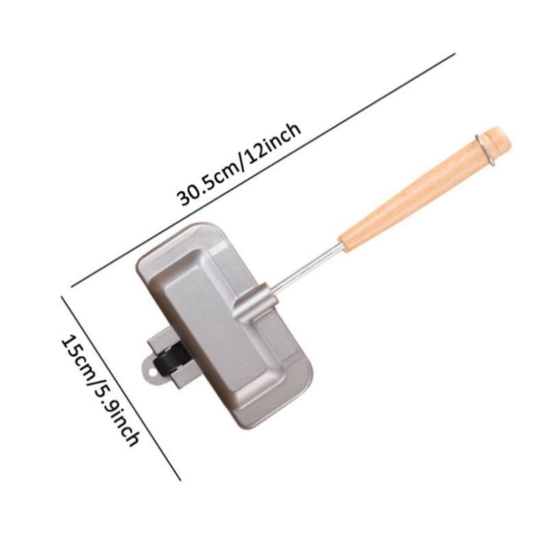 1 pc Sandwich machine，Hot dog toaster, double-sided sandwich baking tray, double-sided frying pan, cheese baking machine non-stick sandwich machine flip baking tray, used for breakfast pancakes, toast and omelets.Essential cooking tools in the kitchen