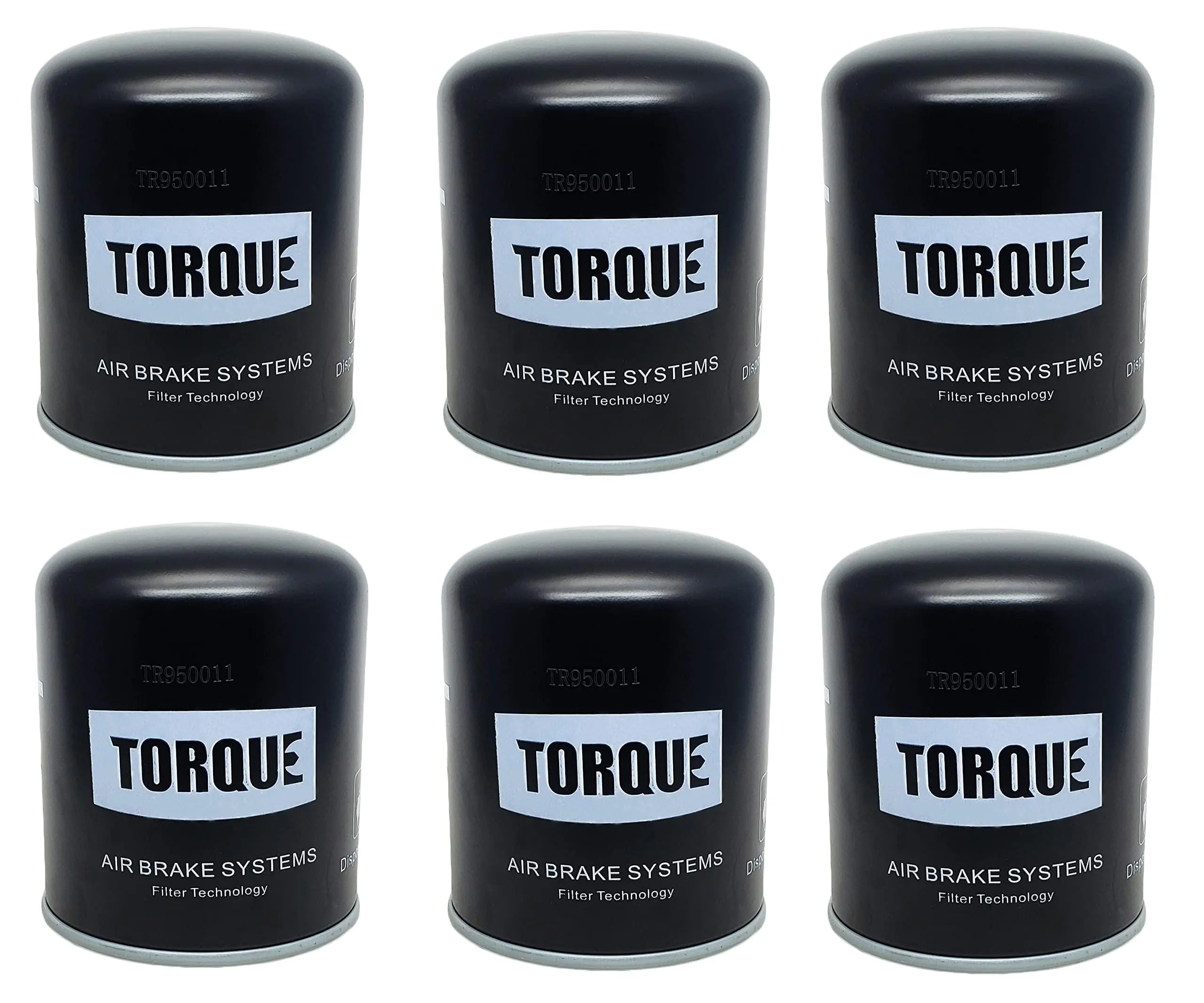 Torque 6-Pack 950011 Air Dryer Cartridges - Brake System Maintenance Components (Approx. Weight Included) - Fits WABCO System Saver 1000,1200 & Bendix AD-SP,AD-is - Replaces Bendix 5008414,Meritor r950011,109994,Wix 24374,TR950011 - Traps Contaminants