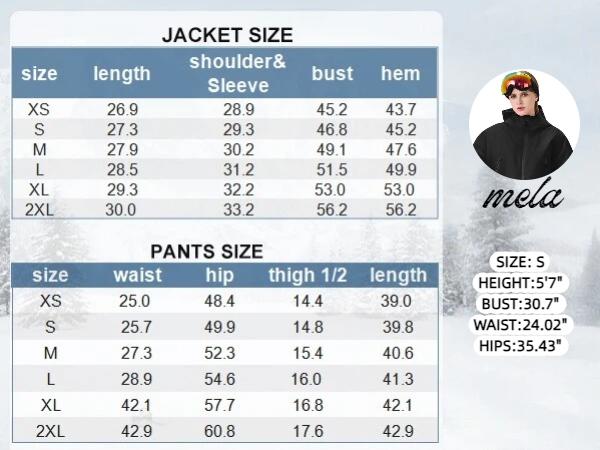 YEEFINE Women's Ski Suit Set Baggy Waterproof Snow Suits Insulated Mens Ski Jacket and Pant Set Large Fit for Snowboarding