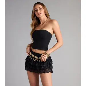 Cutesy Perfection Ruffled Lace Mini Skort