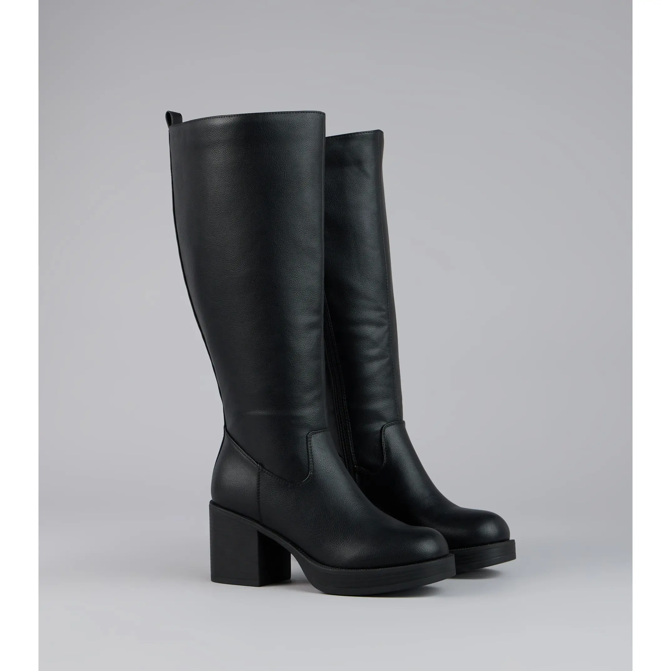 Steppin Up Block Heel Knee High Boots
