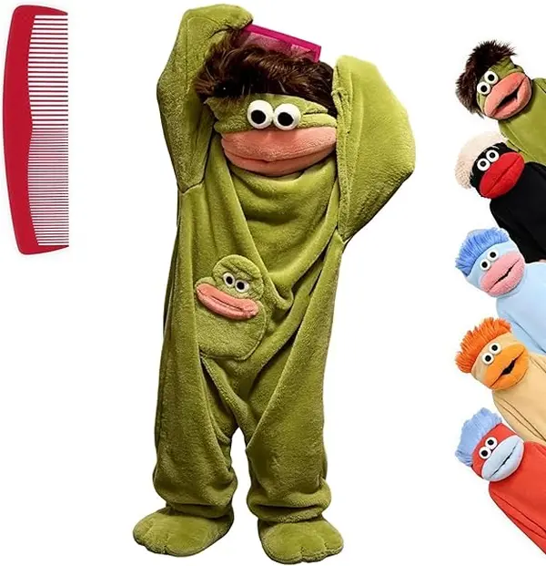 Big Mouth Monster onesie, silly monster onesie, plush matching family flannel onesie pajamas for kids & adults, oversized wearable blanket jumpsuit, soft plush cozy loungewear, TikTok viral funny monster costume (Shoes not included)