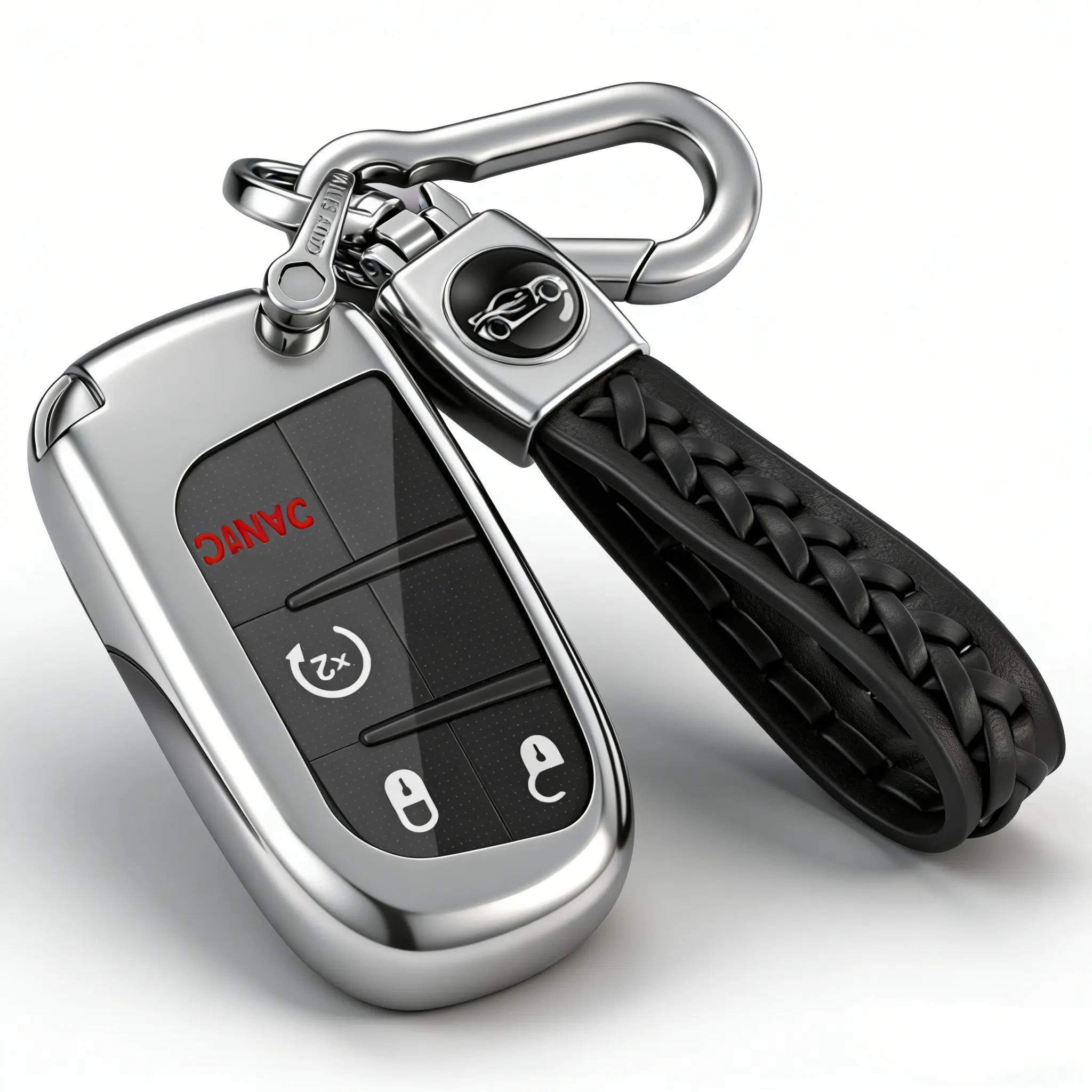 4-Button Smart Replacement Key Fob Shell, Car Key Protector for 2013-2018 Dodge RAM 1500 2500, Fits GQ4-54T Keychain Accessory
