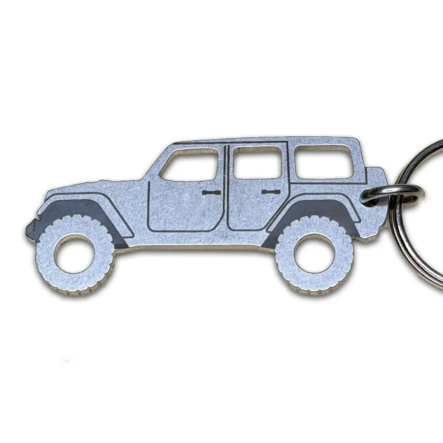 Stainless Steel Keychain to fit Jeep Wrangler Gladiator JL JT 2018-2026