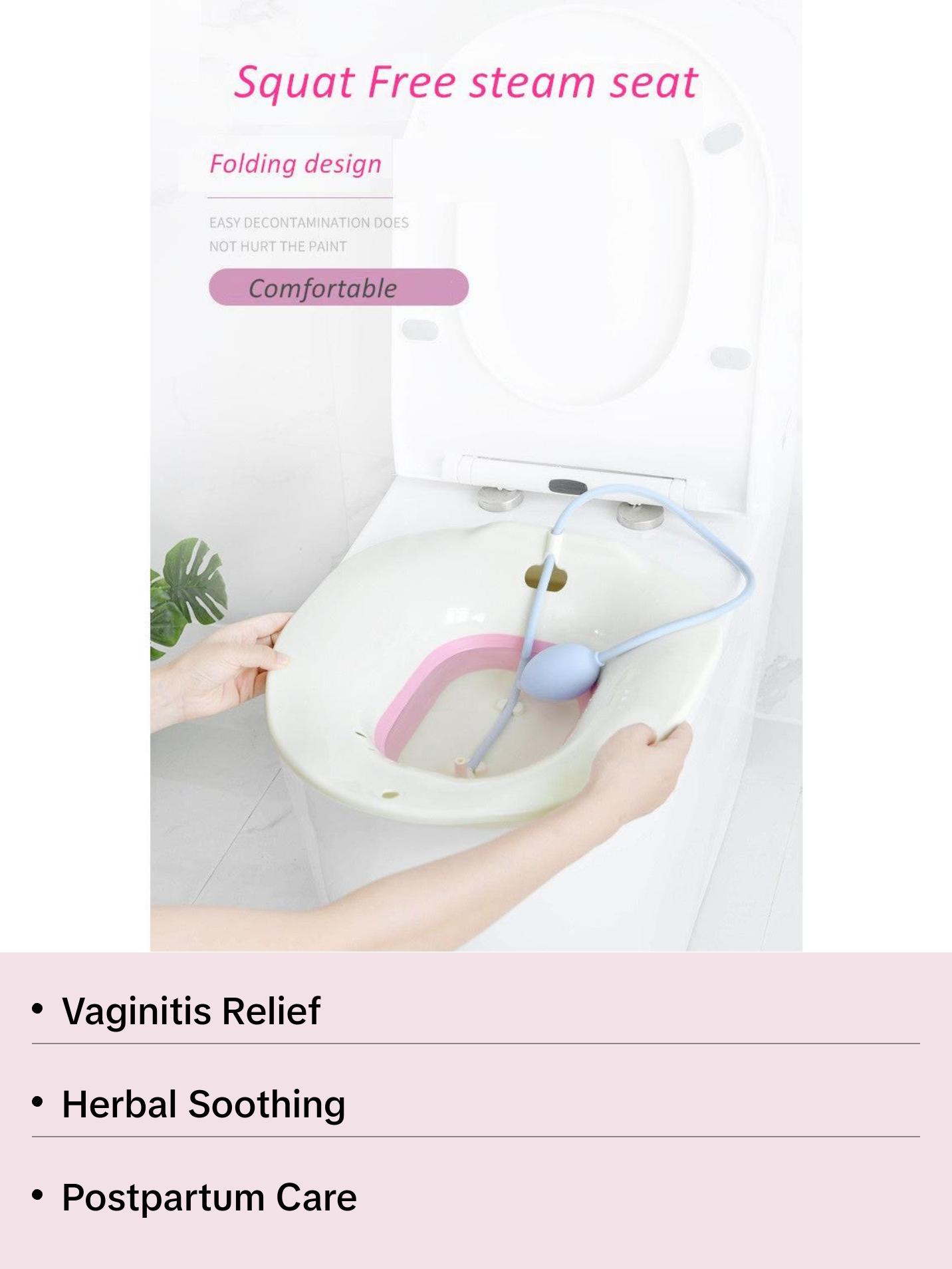 Yoni steam Seat with Hand Flusher-yoni Pearl-Vaginal Relaxation-Yoni Steaming-Seat Over Toilet-Soaking Sitz Bath Basin-Combo Pack