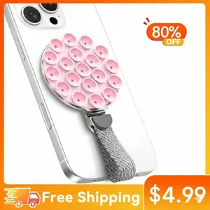 MagSuction Grip Magnetic Phone Grip Holder for MagSafe, Silicone Suction Phone Mount, Adjustable Kickstand with Finger Loop, Compatible with iPhone 16/15/14/13/12 Series