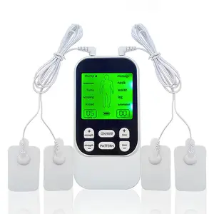 Muscle Massage Unit,with 10 Modes Dual Channel,Rechargeable Body Relaxing Unit with 4 Electrode Pads for Pain Relief & Muscle Stimulation
