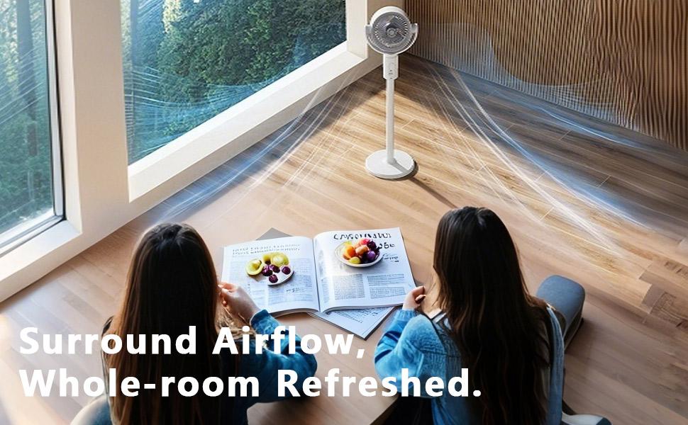 2026 Upgraded 3-in-1 Circulator Fan for Home, Standing & Desktop & Ground Mode, 3D Loop Cooling Oscillating Pedestal Fan with Remote, 9 Speeds, 20dB Quiet DC Motor, 12H Timer Airflow Fan for Bedroom Office 2026 Upgraded 3-in-1 Circulator Fan for Home, Standing & Desktop & Ground Mode, 3D Loop Cooling Oscillating Pedestal Fan with Remote, 9 Speeds, 20dB Quiet DC Motor, 12H Timer Airflow Fan for Bedroom Office