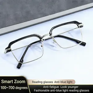 High-Definition Eye Protection Blue Light Filter Intelligent Zoom Progressive Lenses Reading Glasses for Men & Women Anti-fatigue Silicone Nose Pads Ergonomic Design Optical Clarity Digital Eye Guard