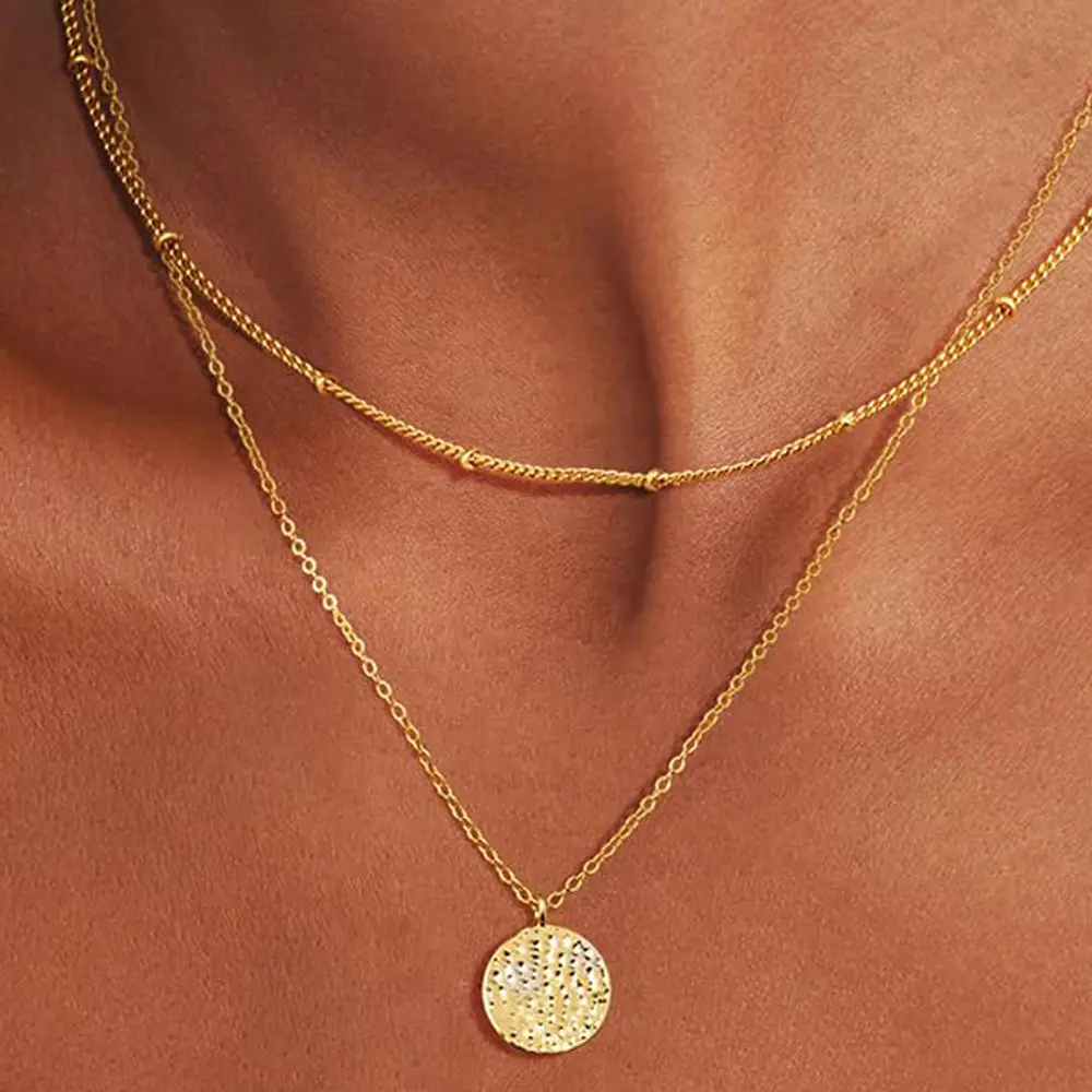 Gold irregular round Xiaomi bead O-chain