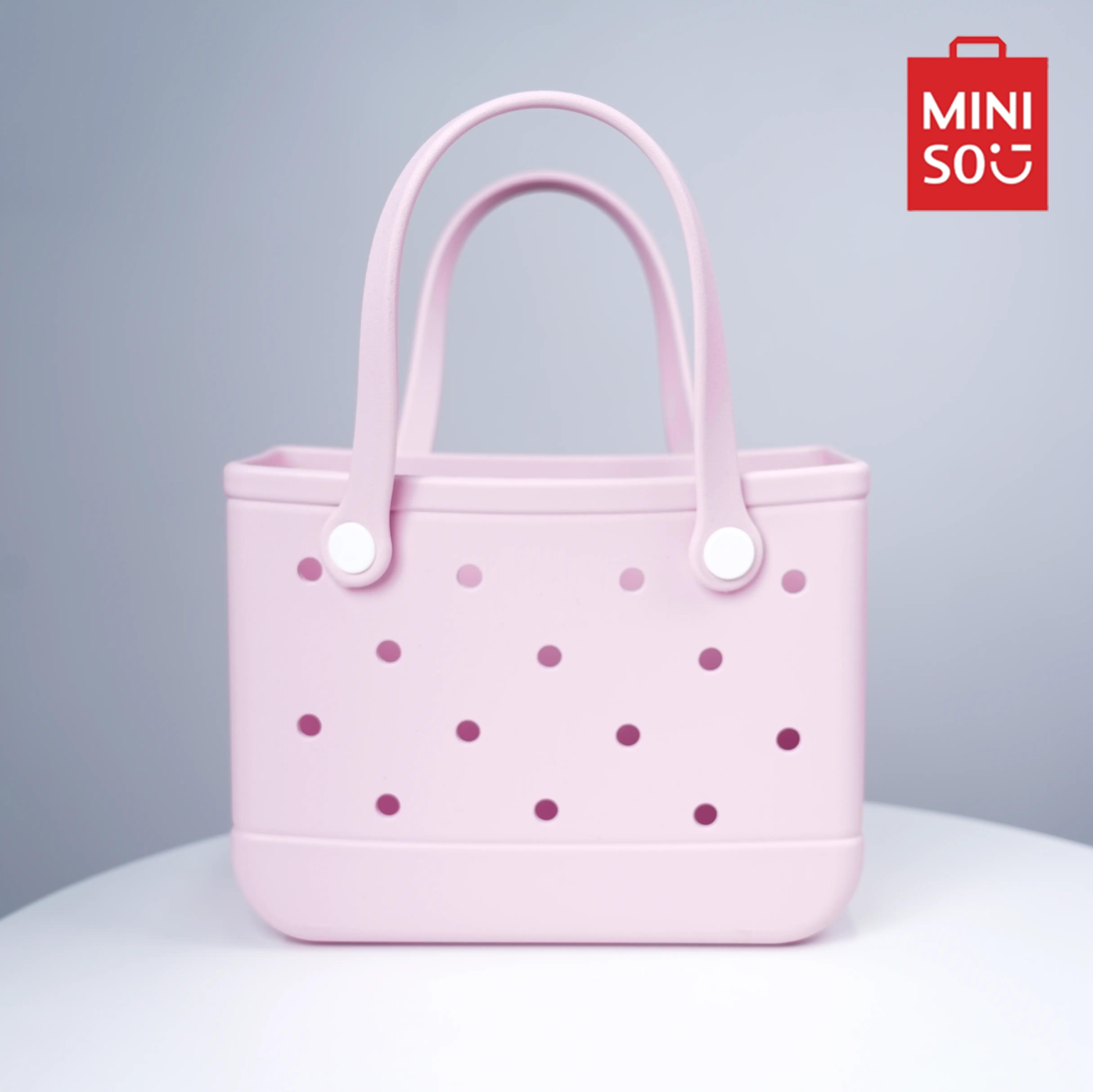 Miniso Classic Hollow EVA Beach Basket Tote Bag Fashionable Lunch Handbag Perfect For Beach Vacation Travel And Holiday Essentials