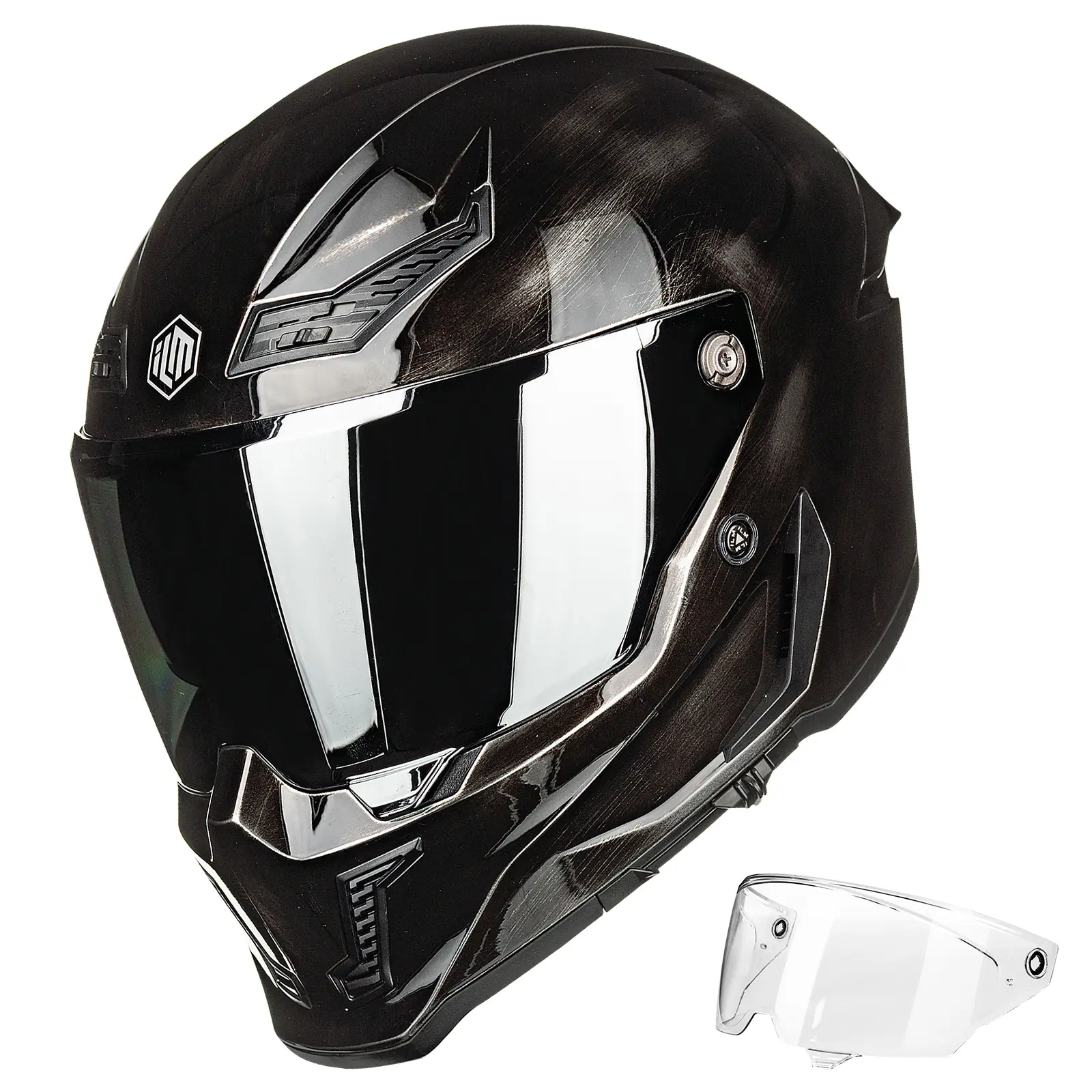 ILM MF509 Full-Face Motorcycle Helmet - DOT Certified, ECE Approved, Lightweight Safety Riding Helmet for Adult Powersports Street Racing, Equipped with Dual Visor, Dot Certified Helmet