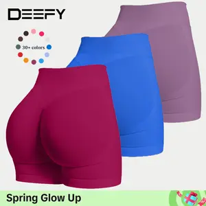 DEEFY Impact Shorts Gymwear Women Yoga Fitness Gym Sportswear Workout Hidden Scrunch Butt Lifting 4.5" Seamless Shorts