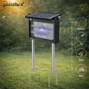 Gainstarx Solar Bug Zapper Outdoor Waterproof Electric Mosquito and Fly Zapper with Smart Light Sensor Rechargeable Solar Powered Trap for Patio, Backyard, Garden, Camping, and Indoor Use