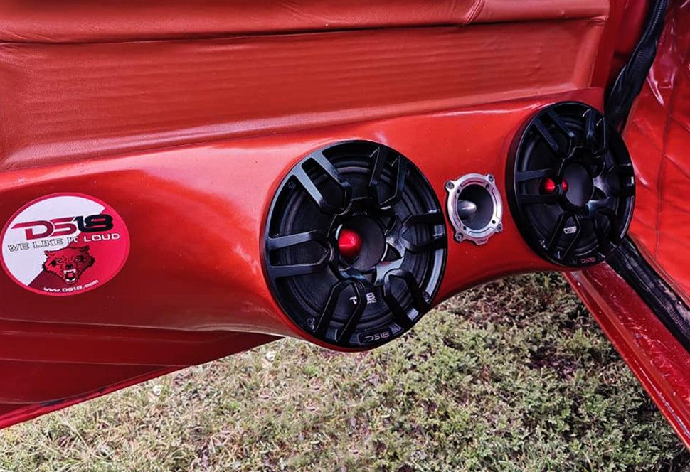 Mid and High Car Speaker Package - 2 X 6.5" Midrange, 2 X 1" Tweeters, Built-in Crossover (PRO-X6.4BMPK)