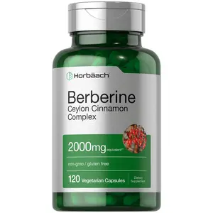 Horbäach Berberine With Ceylon Cinnamon | 2000mg | 120 Veggie Capsules | Vegetarian, Non-GMO & Gluten Free Supplement | Berberine Complex